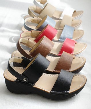 Pointer 本革 超軽量2WAY ツーバンドサンダル ブラック