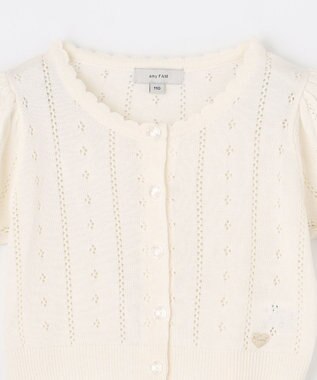 ANY KIDS 半袖 ニット カーディガン オフホワイト
