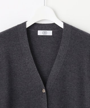 J.PRESS LADIES 【洗える】SEMI WORSTED カーディガン グレー系