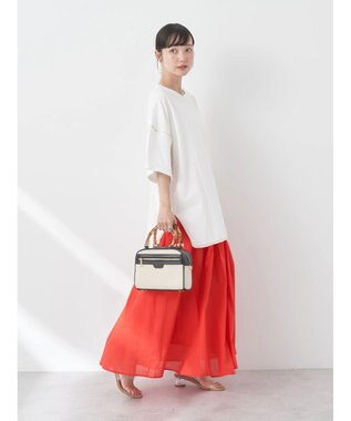 earth music&ecology 配色ステッチチュニックＴ Off White