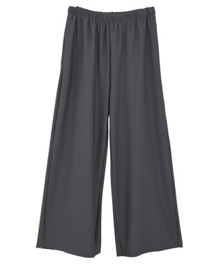 Green Parks 楽ちんプリーツワイドパンツ Charcoal Gray