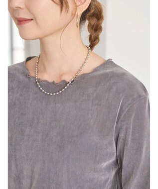 AMERICAN HOLIC シアーベロアＴシャツ Gray