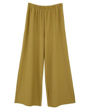Green Parks 楽ちんプリーツワイドパンツ Mustard