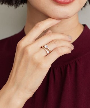 J.PRESS LADIES 【WEB限定】2way ビジュー スカーフ リング ゴールド系