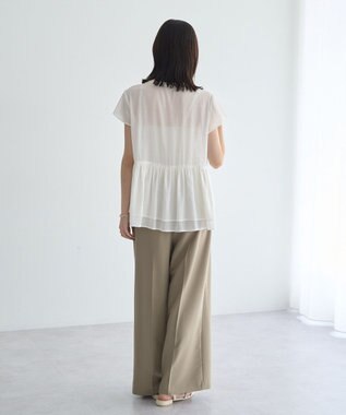 YECCA VECCA ペプラムシアーブラウス White