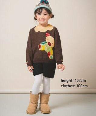 ami amie 【UNISEX】カラフルくまプルオーバーFree Size ブラウン