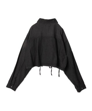 WEGO ドロストデニムショートシャツ デニムブラック