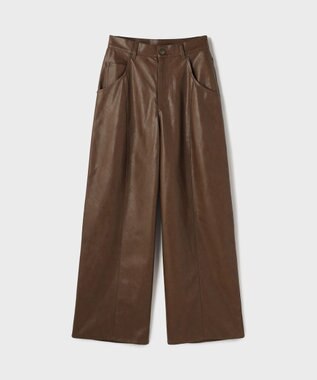 GRACE CONTINENTAL カーブフェイクレザーパンツ ブラウン