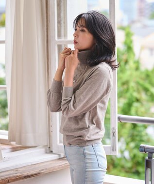WEGO 【WEB限定/25年秋冬新作/洗濯OK/毛玉レス】タートルネックニット グレー