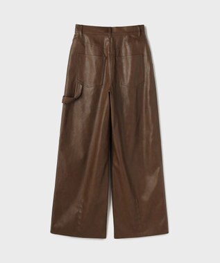 GRACE CONTINENTAL カーブフェイクレザーパンツ ブラウン