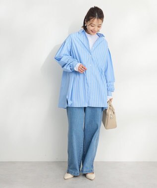 CRAFT STANDARD BOUTIQUE シワ軽減/イージーケアビッグシャツ Sax