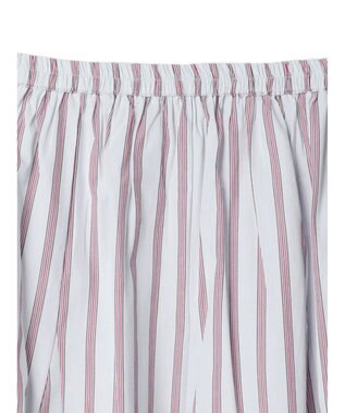 earth music&ecology ポプリンフレアスカート Stripe Sax