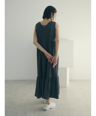 Green Parks armonia.バッククロスワンピース Charcoal Gray