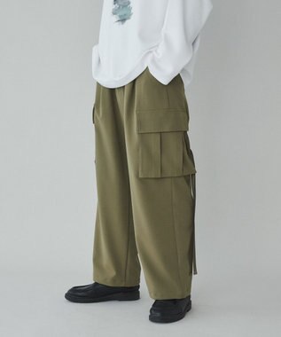 WEGO 【ユニセックス着用ITEM】トロミカーゴスラックス カーキ