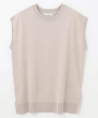 ANY 【洗濯機可】フレンチスリーブニットプルオーバー サンドベージュ