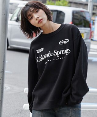 WEGO 【ユニセックス着用ITEM/裏起毛/SMLサイズ展開】リラックスフィットゲームロゴプルオーバー ブラック