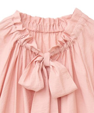 YECCA VECCA フリルギャザーボウタイブラウス Pink