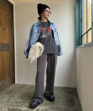 Green Parks タック入り裏起毛スウェットパンツ Charcoal Gray