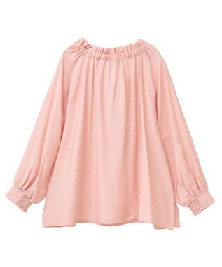 YECCA VECCA フリルギャザーボウタイブラウス Pink