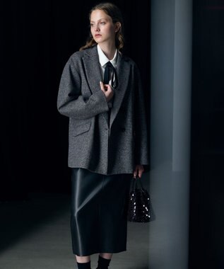 ICB 【30th ANNIVERSARY】 カラーネップツイード ジャコット ナイトフォール（ブラック系）