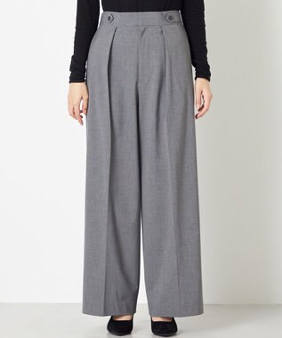 NAVE 【ReNAVE】ウォッシャブルツイル ワイドタックパンツ チャコール系