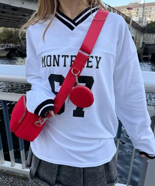 WEGO サークルポーチ付きスクエアショルダー レッド