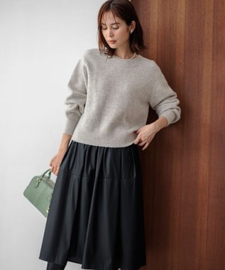 組曲 【人気商品再入荷！】スパンコールヤーン ニットカーディガン シルバーグレー系