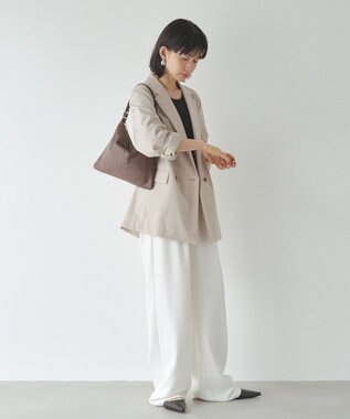 russet エンボスモノグラム ソフトレザーショルダーバッグ(CE-1547) D.Brown