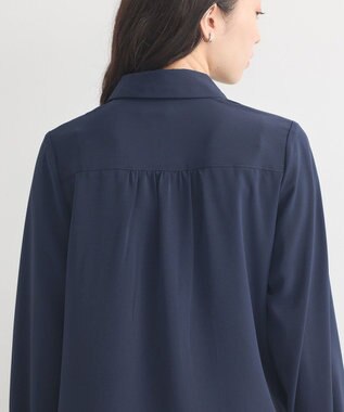 earth music&ecology 襟ビジューブラウス Navy