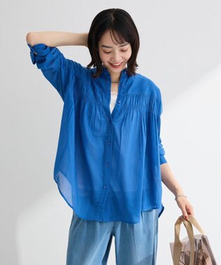 Green Parks 長袖ボイルシャツ Blue