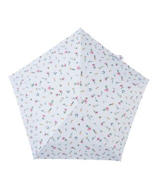 MOONBAT estaa 晴雨兼用 自動開閉傘 超軽量 ストライプフラワー 日傘 遮光 遮熱 UV ペールスカイ