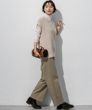 23区 L 【Oggi掲載/WEB&一部店舗限定カラーあり】ストレッチギャバ チノ パンツ モカカーキ系