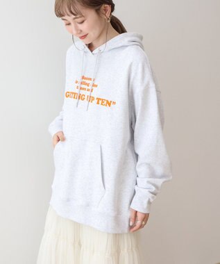 AMERICAN HOLIC フロッキーロゴプリント裏毛パーカー Gray Mixture