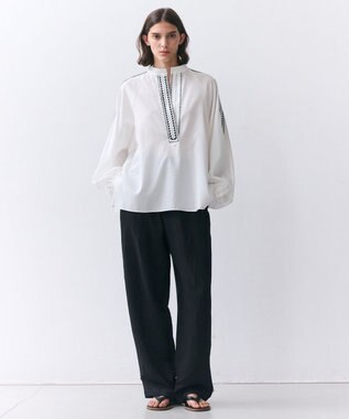 BEIGE， BERNARD / リネン混 ヘムタグ 2WAYパンツ Black