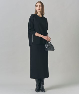 ICB L 【洗える】 シンセティックダブルフェイス ニットプルオーバー ブラック系