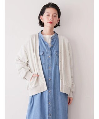 AMERICAN HOLIC 裏毛Ｖネックカーディガン Oatmeal