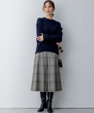 組曲 T/Rツイルストレッチ フレアパンツ ベージュ系3