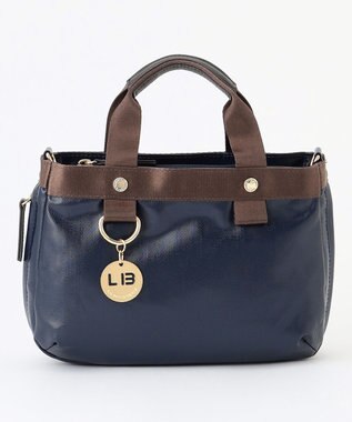 LA BAGAGERIE 【コットン×ポリウレタン】シャイニーミニマムトート ネイビー