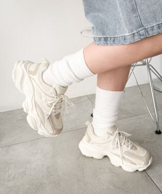 WEGO メッシュコンビ厚底スニーカー