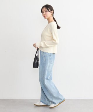 earth music&ecology シルバープチ釦リブニットカーディガン Ivory