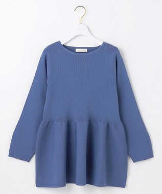 ANY SIS 【洗える】スポンディッシュペプラム ニット ブルー