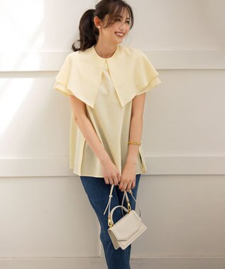 組曲 ライトデニム ベルト付きストレートパンツ インディゴネイビー系