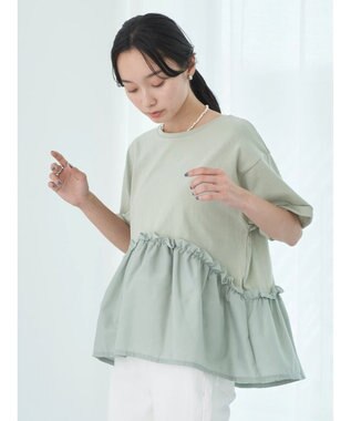 earth music&ecology ドッキングギャザープルオーバー Mint Green