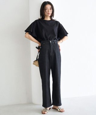 UNFILO 【UNFILO DENIM】撥水ストレッチ テーパードデニム ブラック