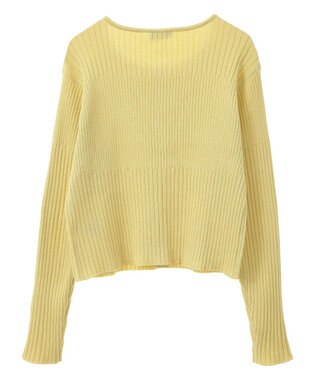 earth music&ecology シルバープチ釦リブニットカーディガン Light Yellow