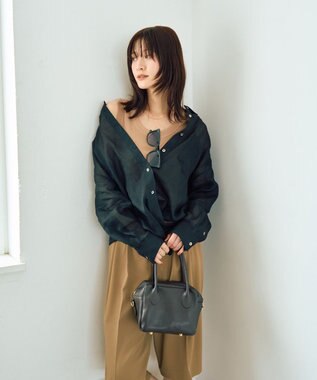 YECCA VECCA 3wayシアーリネンシャツ Black