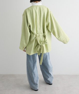 Green Parks ツィードミディ丈ジャケット Lime Green