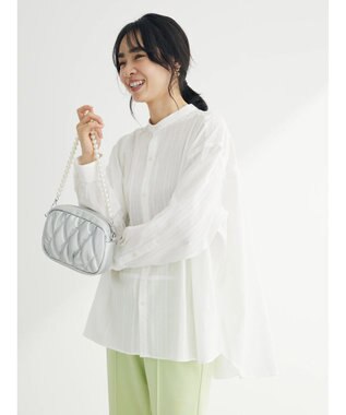 Green Parks カラミバンドカラーシャツ Off White