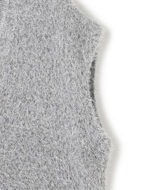 ICB 【洗える】 ルレックスファー ベスト ライトグレー系