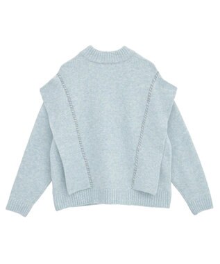 CRAFT STANDARD BOUTIQUE ハンドステッチデザインニットプルオーバー Sax